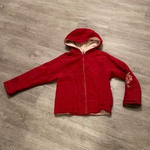 Gymboree reversible fleece hooded Jacket size 7.